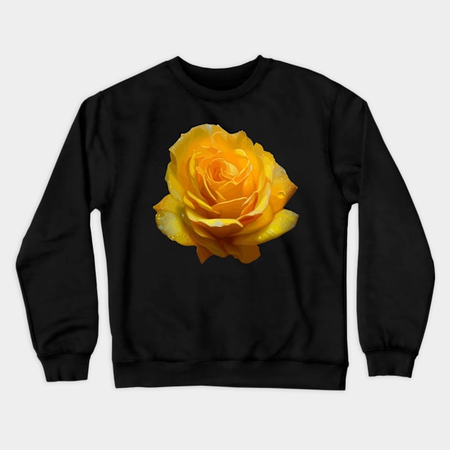 Stunningly Beautiful Yellow Rose Artistic Cut Out Crewneck Sweatshirt by taiche